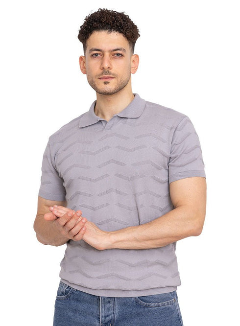 Grey Design 21 - F - Polo Neck T-Shirt - Khotwh
